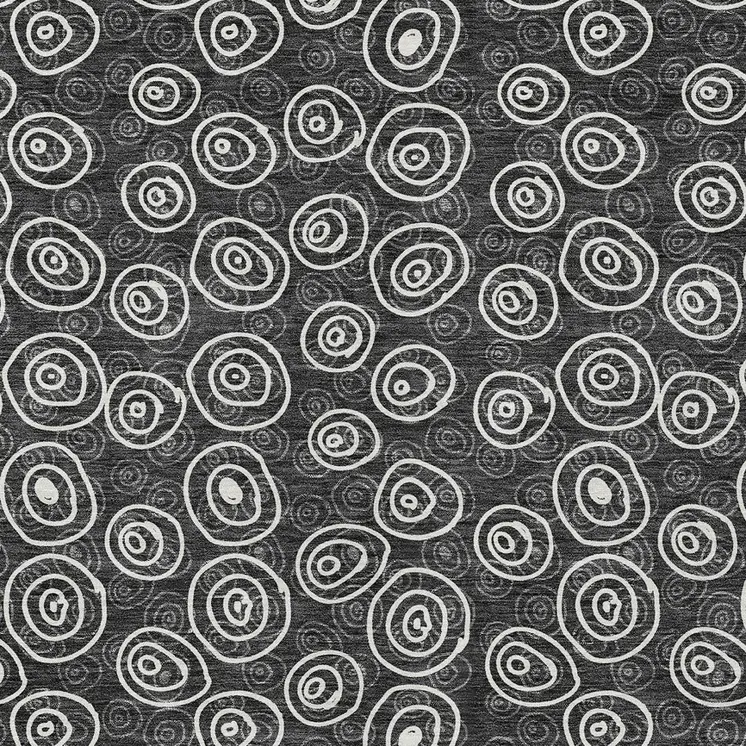 3' X 5' Black Gray And Ivory Geometric Washable Indoor Outdoor Area Rug