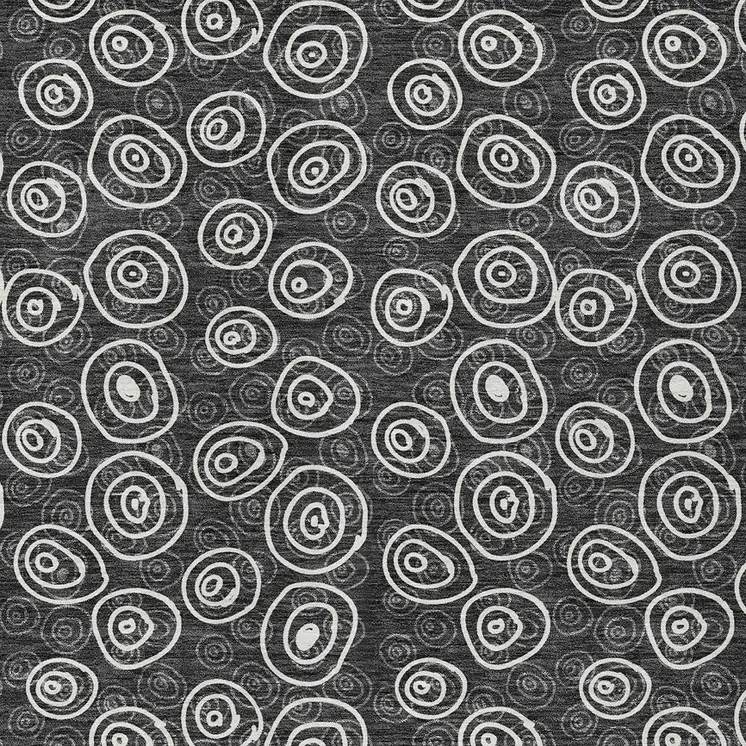 8' X 10' Black Gray And Ivory Geometric Washable Indoor Outdoor Area Rug