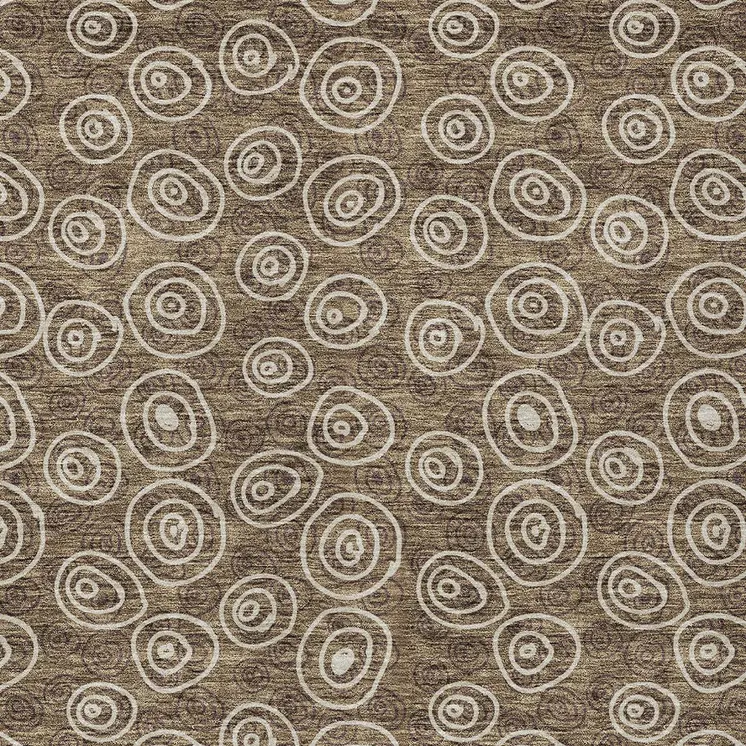 5' X 8' Brown Taupe And Beige Geometric Washable Indoor Outdoor Area Rug
