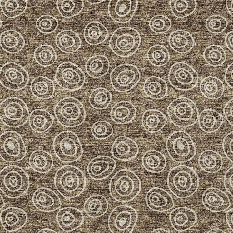 9' X 12' Brown Taupe And Beige Geometric Washable Indoor Outdoor Area Rug