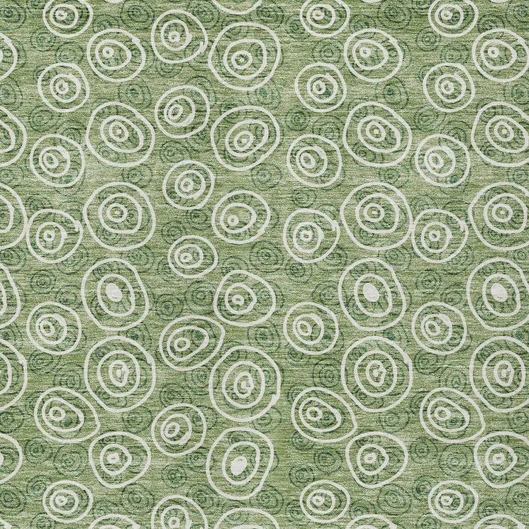 9' X 12' Green And Ivory Geometric Washable Indoor Outdoor Area Rug