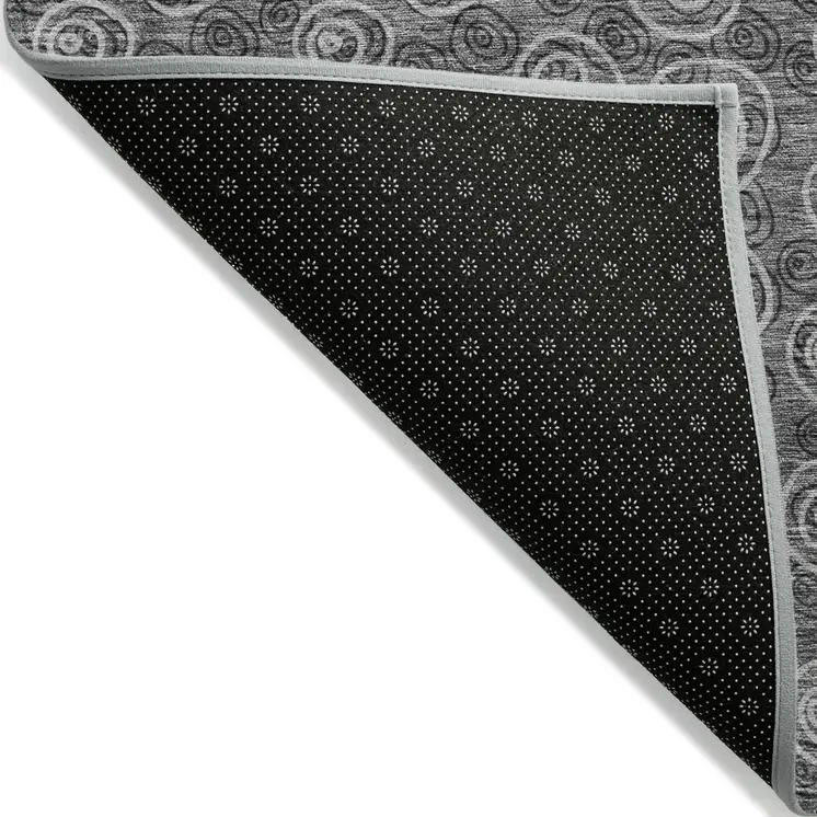3' X 5' Gray Charcoal And Silver Geometric Washable Indoor Outdoor Area Rug