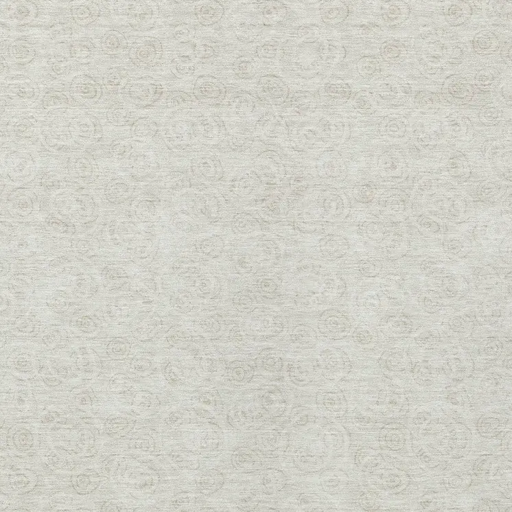 5' X 8' Ivory And Beige Geometric Washable Indoor Outdoor Area Rug