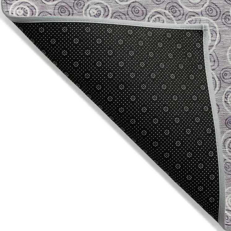 8' X 10' Lavender Purple And Ivory Geometric Washable Indoor Outdoor Area Rug