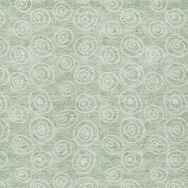 3' X 5' Mint Green Artichoke Green And Ivory Geometric Washable Indoor Outdoor Area Rug