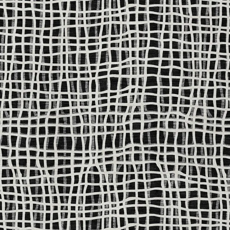 3' X 5' Black Gray And Ivory Striped Washable Indoor Outdoor Area Rug