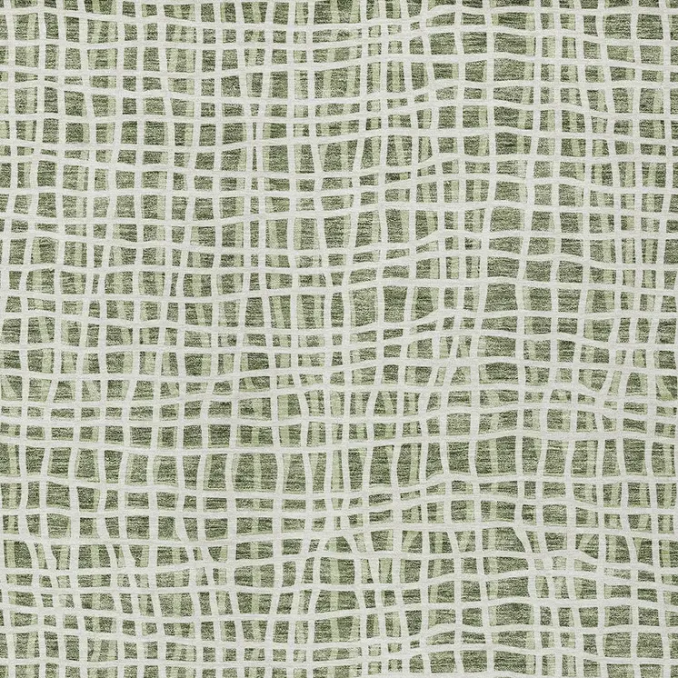8' X 10' Green And Ivory Striped Washable Indoor Outdoor Area Rug
