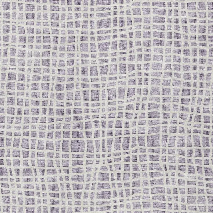5' X 8' Lilac Purple And Ivory Striped Washable Indoor Outdoor Area Rug
