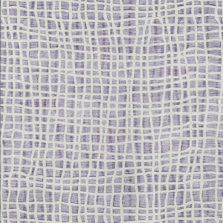 8' X 10' Lilac Purple And Ivory Striped Washable Indoor Outdoor Area Rug