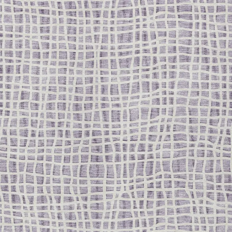 9' X 12' Lilac Purple And Ivory Striped Washable Indoor Outdoor Area Rug