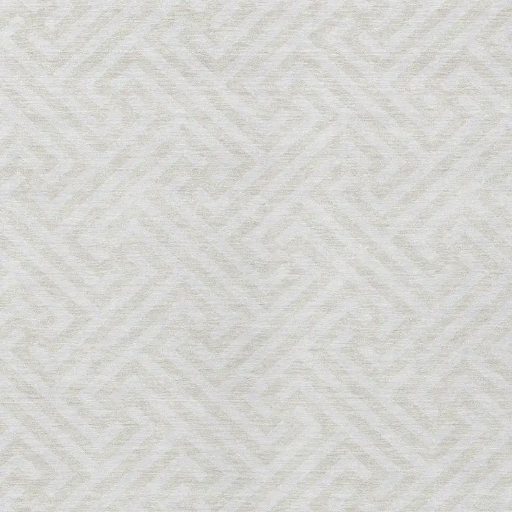 8' X 10' Ivory And Beige Geometric Washable Indoor Outdoor Area Rug