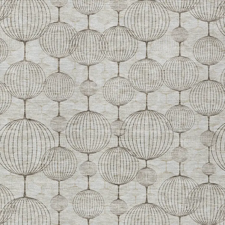 3' X 5' Beige And Brown Geometric Washable Indoor Outdoor Area Rug