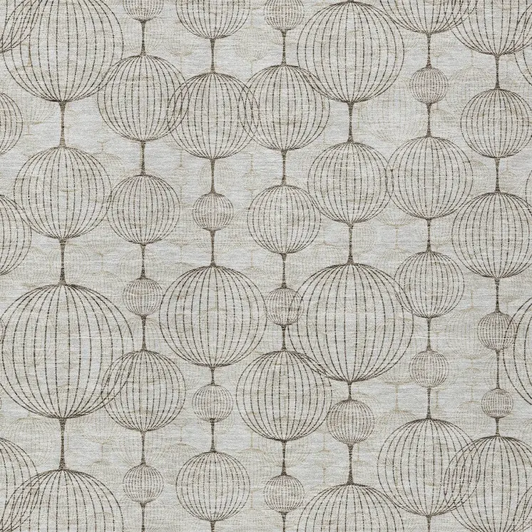 10' X 14' Beige And Brown Geometric Washable Indoor Outdoor Area Rug