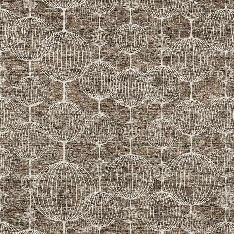 3' X 5' Chocolate And Beige Geometric Washable Indoor Outdoor Area Rug