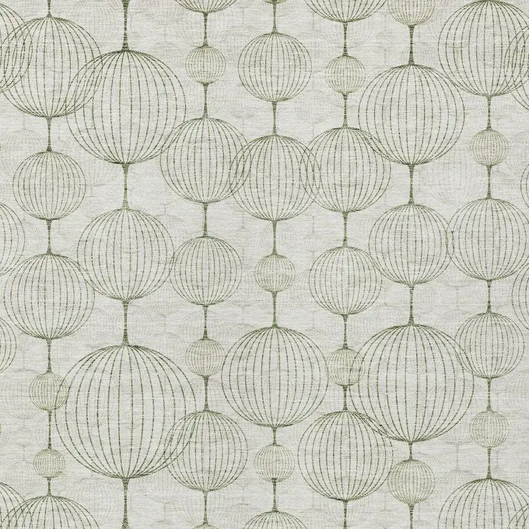 8' X 10' Green And Beige Geometric Washable Indoor Outdoor Area Rug