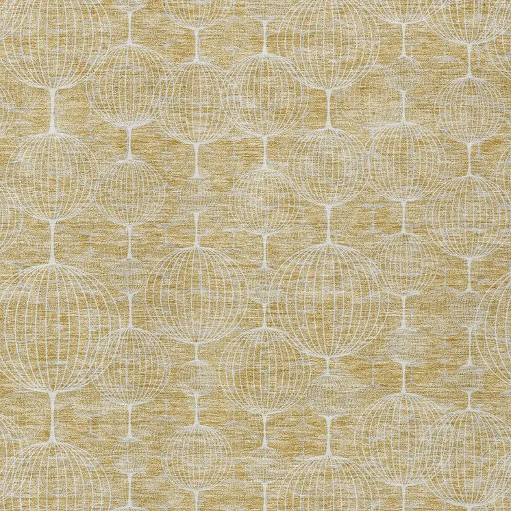 10' X 14' Gold Ivory And Beige Geometric Washable Indoor Outdoor Area Rug