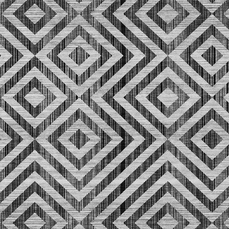 8' X 10' Black Gray And Silver Geometric Washable Indoor Outdoor Area Rug