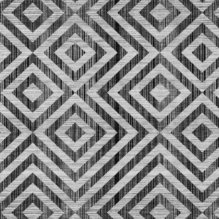 10' X 14' Black Gray And Silver Geometric Washable Indoor Outdoor Area Rug