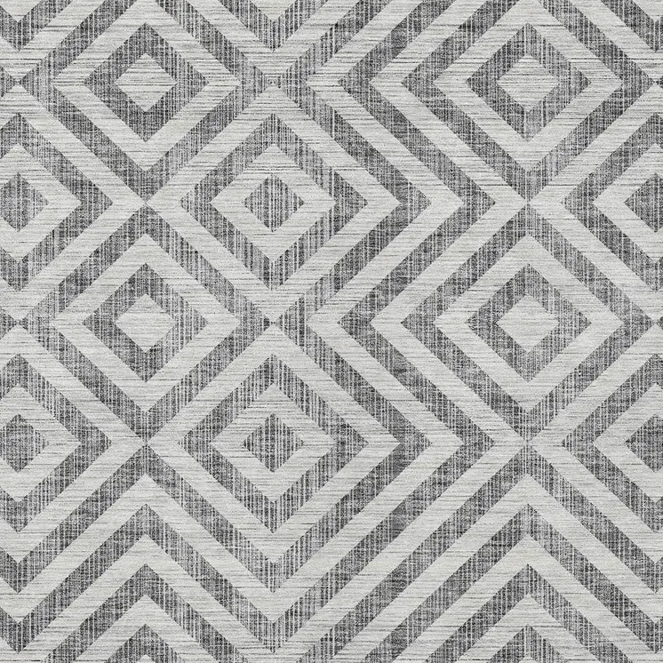 10' X 14' Gray Silver And Ivory Geometric Washable Indoor Outdoor Area Rug