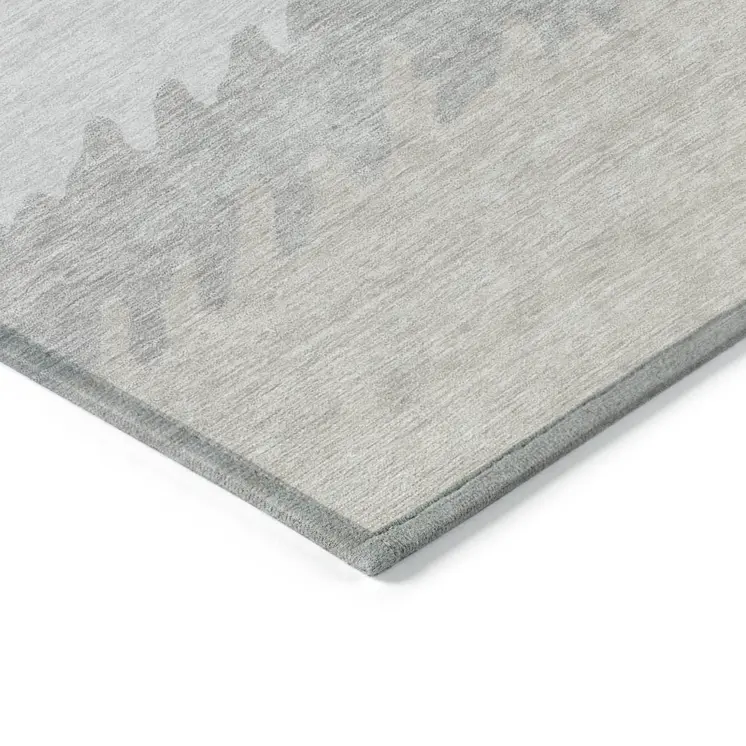 3' X 5' Ivory Beige And Taupe Striped Washable Indoor Outdoor Area Rug