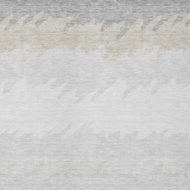 5' X 8' Silver Gray And Beige Striped Washable Indoor Outdoor Area Rug