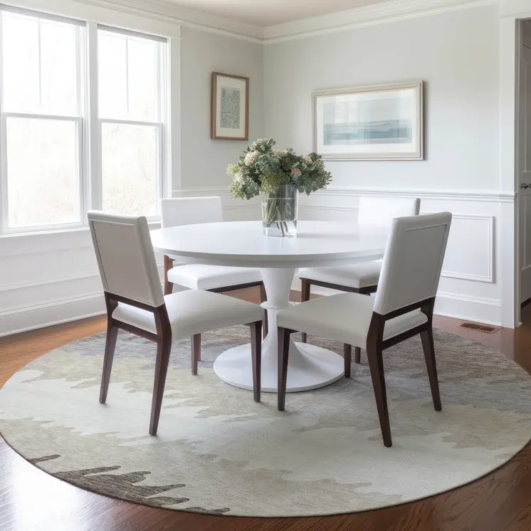 8' Taupe Brown And Gray Round Striped Washable Indoor Outdoor Area Rug