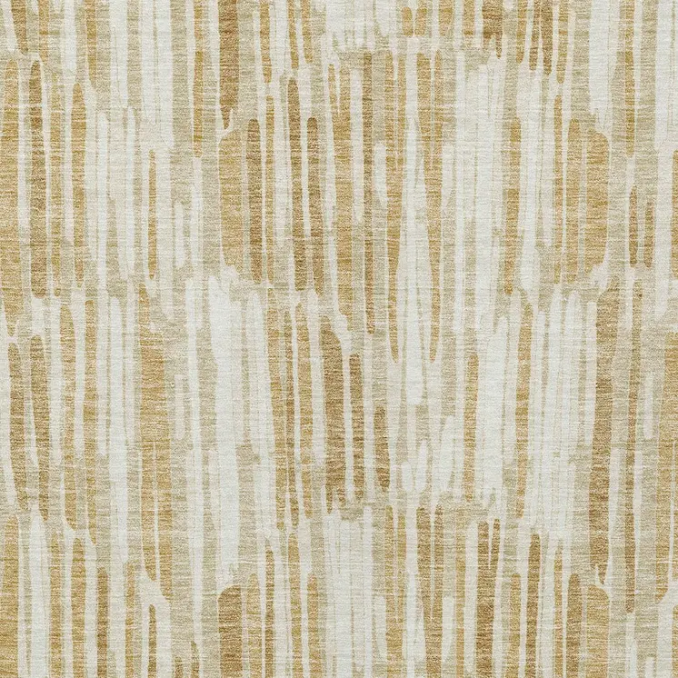 10' X 14' Gold Beige And Ivory Abstract Washable Indoor Outdoor Area Rug