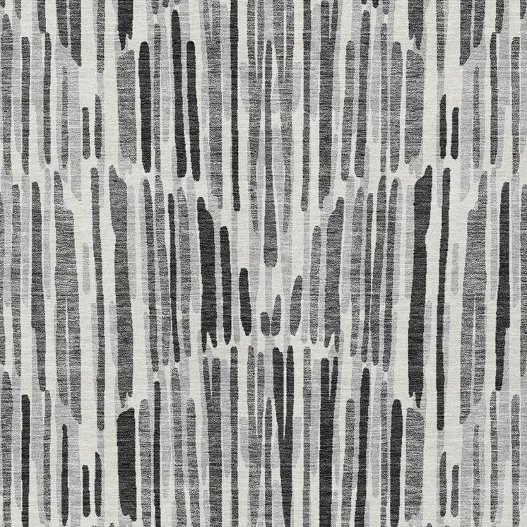 9' X 12' Gray Ivory And Charcoal Abstract Washable Indoor Outdoor Area Rug