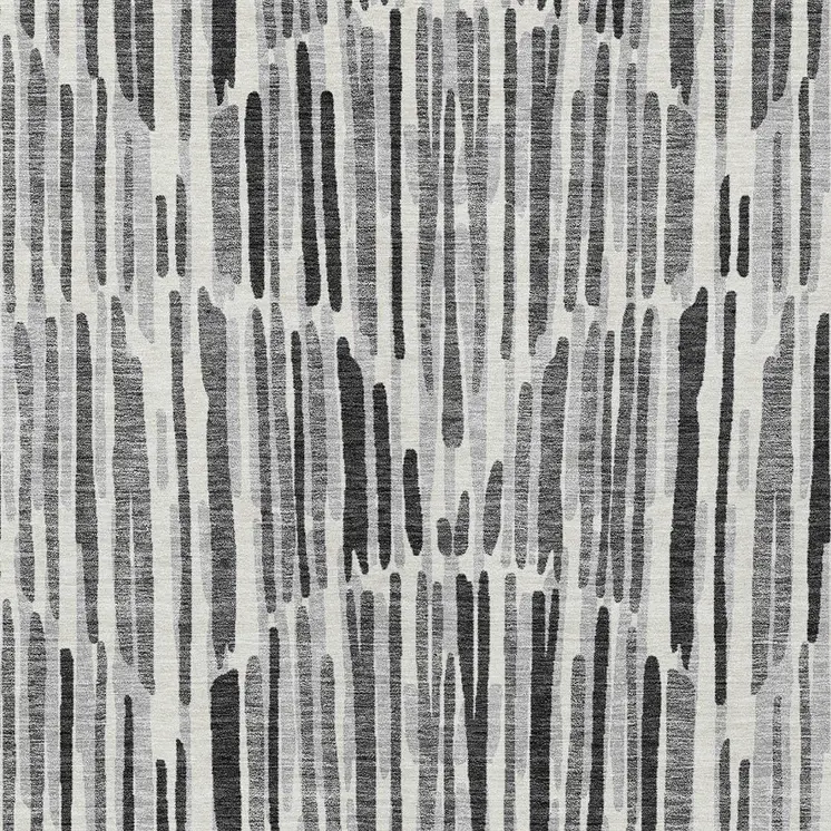 10' X 14' Gray Ivory And Charcoal Abstract Washable Indoor Outdoor Area Rug