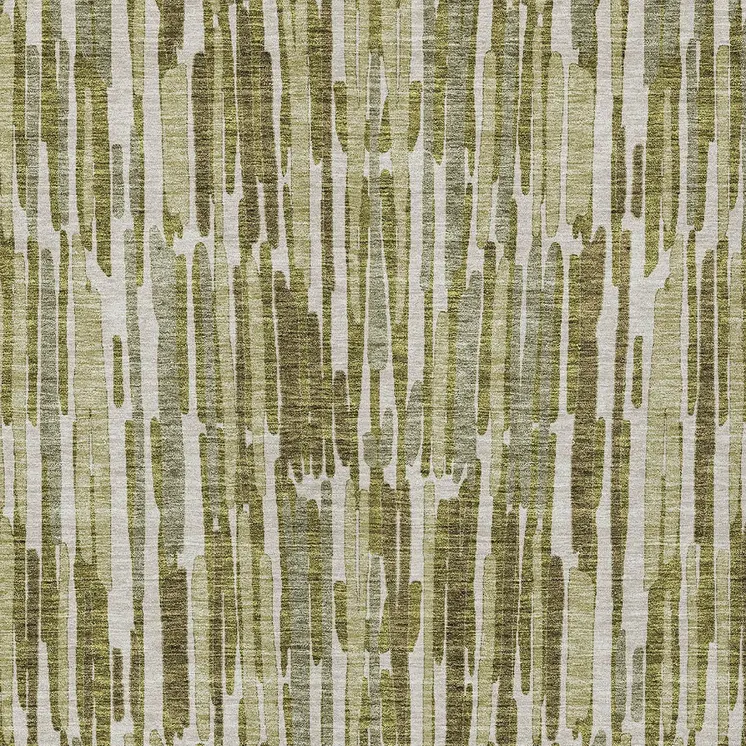10' X 14' Olive Green Brown And Beige Abstract Washable Indoor Outdoor Area Rug