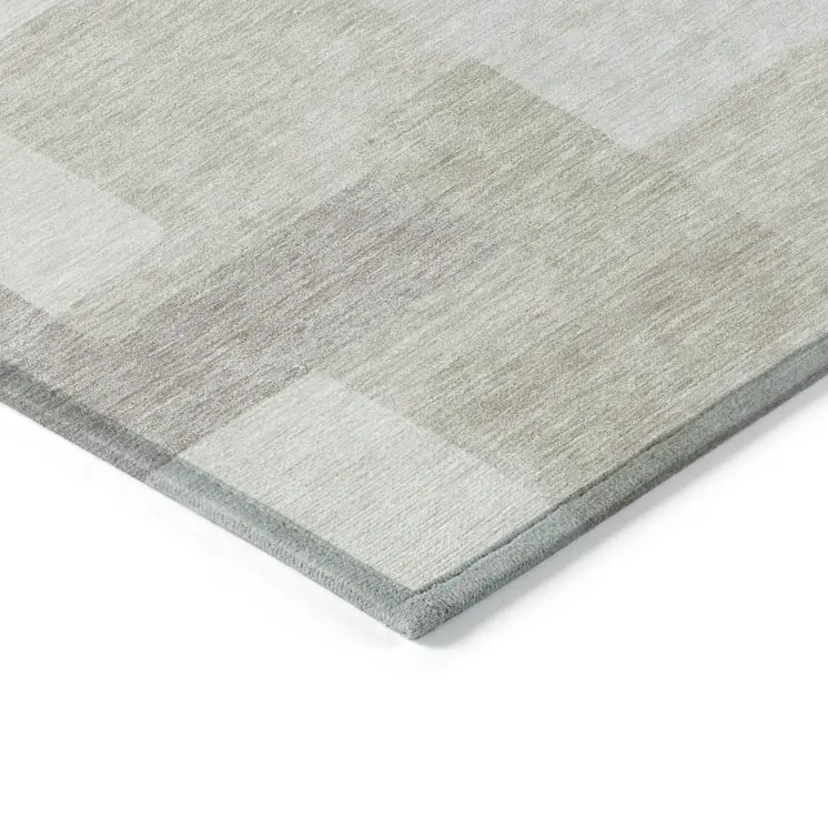 3' X 5' Beige Tan And Taupe Abstract Washable Indoor Outdoor Area Rug