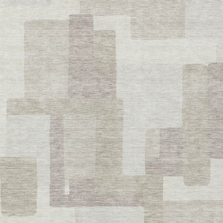 5' X 8' Beige Tan And Taupe Abstract Washable Indoor Outdoor Area Rug