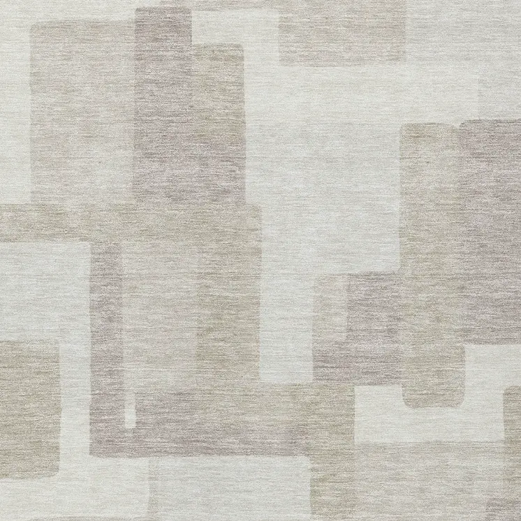 10' X 14' Beige Tan And Taupe Abstract Washable Indoor Outdoor Area Rug