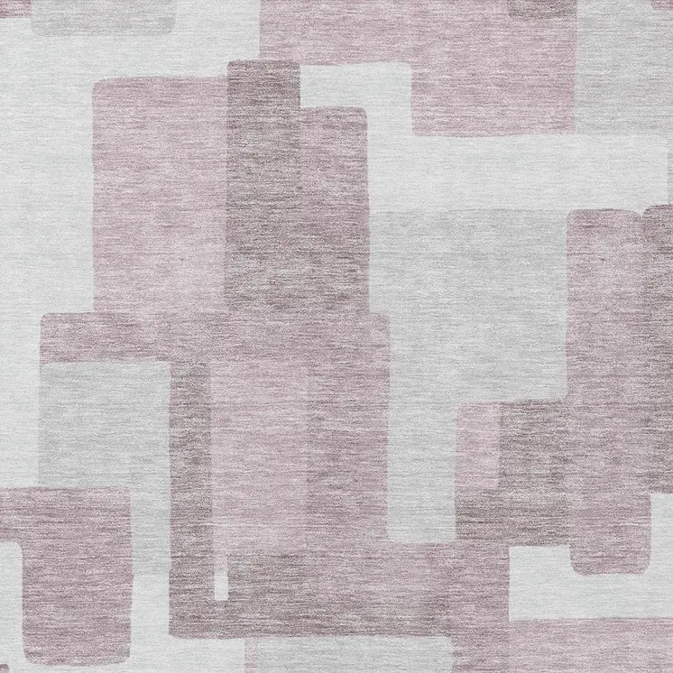 3' X 5' Blush Gray And Ivory Abstract Washable Indoor Outdoor Area Rug