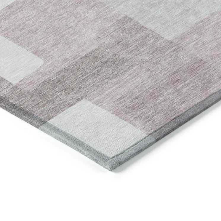 5' X 8' Blush Gray And Ivory Abstract Washable Indoor Outdoor Area Rug