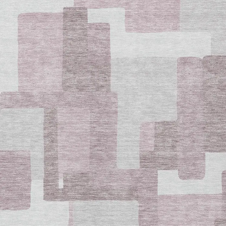 9' X 12' Blush Gray And Ivory Abstract Washable Indoor Outdoor Area Rug