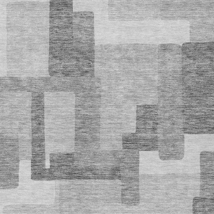 5' X 8' Silver And Charcoal Abstract Washable Indoor Outdoor Area Rug