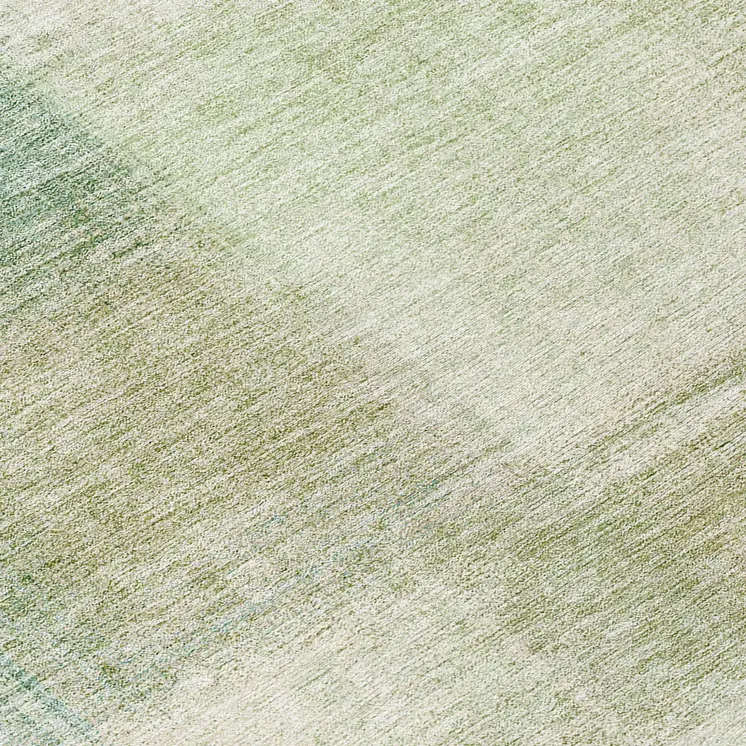 8' Artichoke Green And Beige Round Abstract Washable Indoor Outdoor Area Rug