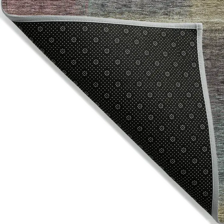 8' X 10' Beige Mauve And Brown Abstract Washable Indoor Outdoor Area Rug