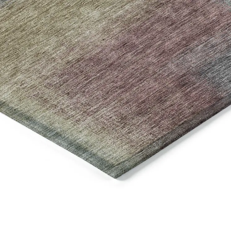 10' X 14' Beige Mauve And Brown Abstract Washable Indoor Outdoor Area Rug