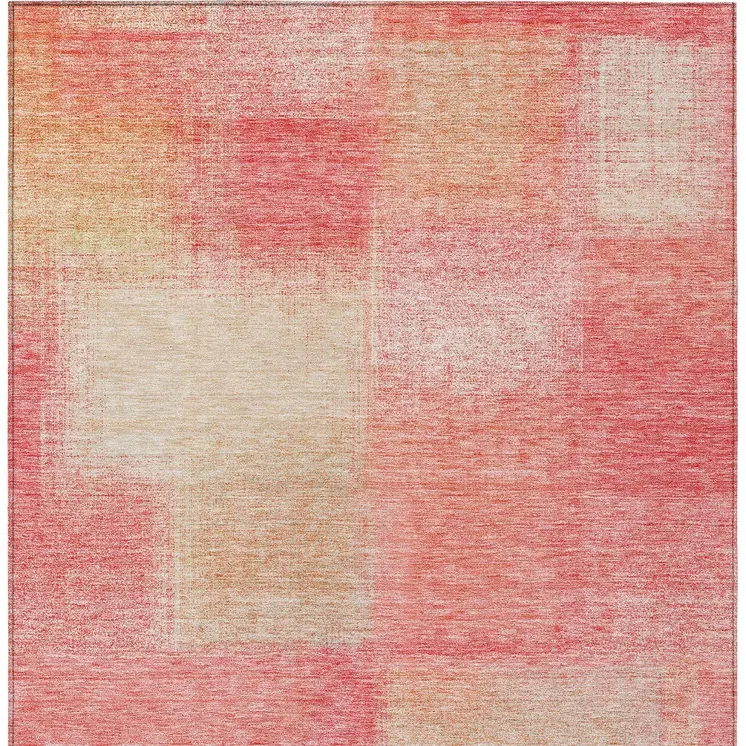 3' X 5' Blush Pink And Ivory Abstract Washable Indoor Outdoor Area Rug