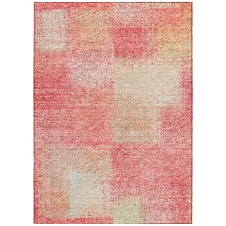 3' X 5' Blush Pink And Ivory Abstract Washable Indoor Outdoor Area Rug