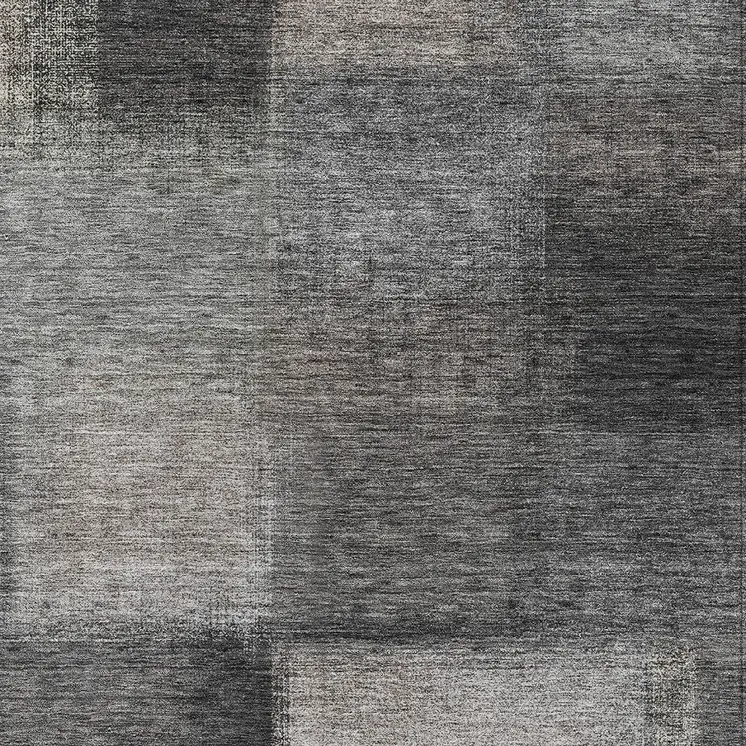 8' X 10' Charcoal Gray And Silver Abstract Washable Indoor Outdoor Area Rug