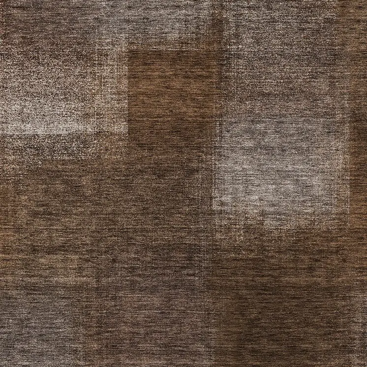 5' X 8' Brown And Ivory Abstract Washable Indoor Outdoor Area Rug