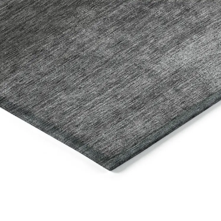 8' X 10' Gray Charcoal And Ivory Abstract Washable Indoor Outdoor Area Rug