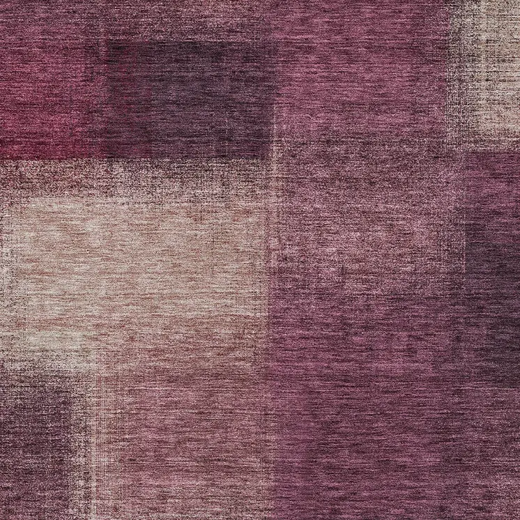 9' X 12' Plum Mauve And Beige Abstract Washable Indoor Outdoor Area Rug