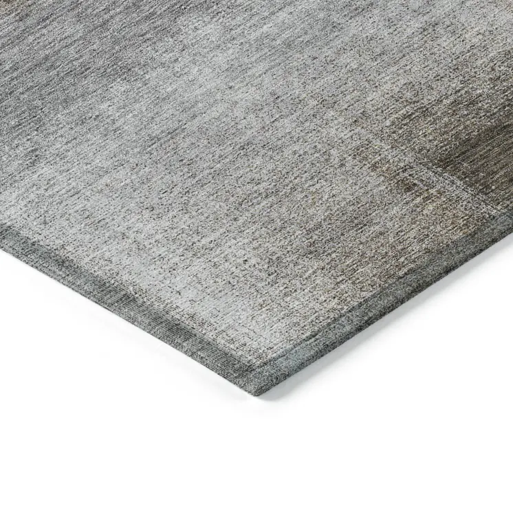 3' X 5' Silver Gray And Beige Abstract Washable Indoor Outdoor Area Rug