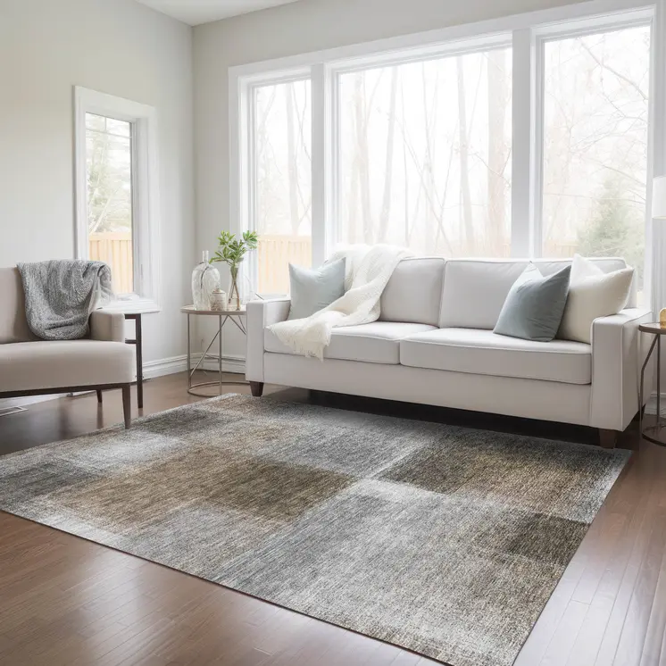 10' X 14' Silver Gray And Beige Abstract Washable Indoor Outdoor Area Rug