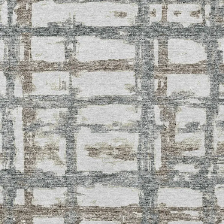 3' X 5' Silver Taupe And Gray Striped Washable Indoor Outdoor Area Rug