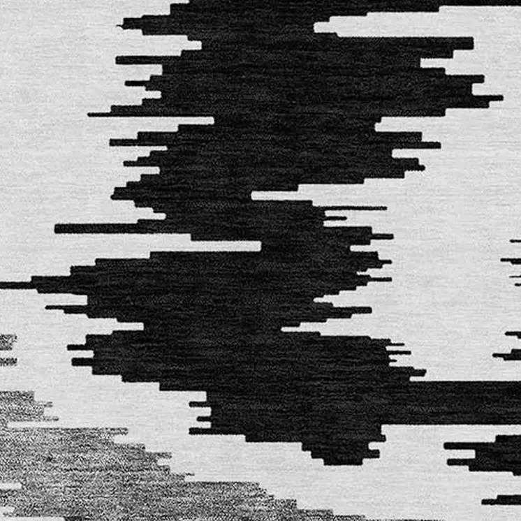 8' X 10' Black Gray And Silver Abstract Washable Indoor Outdoor Area Rug